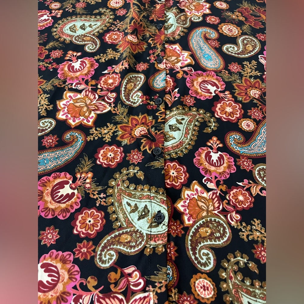 Spense Bohemian Floral Button Down Sleeveless High Low Tunic/Dress Size 1X - Picture 7 of 10